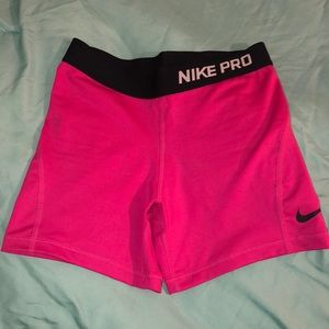 Pink Nike Pro Shorts